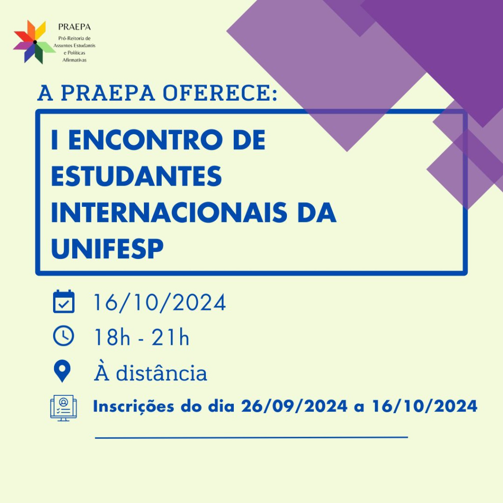 I Encontro de Estudantes Internacionais da Unifesp